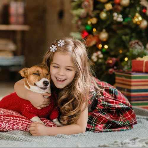 8 Pcs Snowflake Hair Clips Shinny Rhinestone Snowflake Hairpins 1.2 Inch Xmas Hair Barrettes Winter Hair Accessories Alligator Clips for Women Girls Christmas Party Supplies