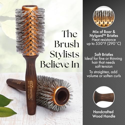 Olivia Garden EcoCeramic Soft Bristles Round Thermal Hair Brush (not electrical)