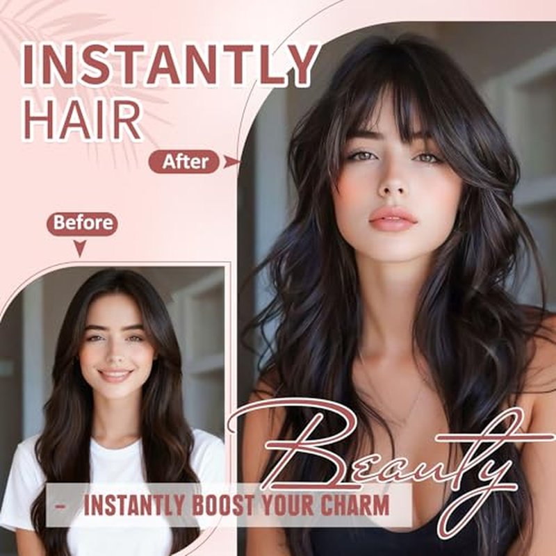 Hair Toppers for Women Real Human Hair, 9 * 12cm Seamless Invisible Swiss Base 12Inch Toppers for Thinning hair to Add Volume, Clip in Human hair Topper with Bangs for 360¡Æ Cover Gray Roots
