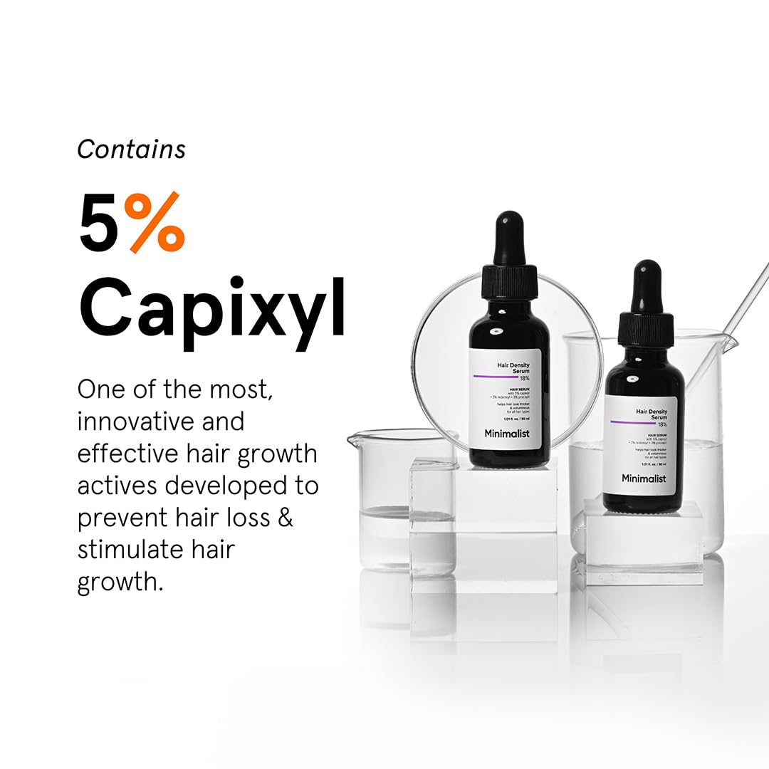 Minimalist Hair Density Serum 18% | Hair Growth Serum With Procapil, Capixyl, Redensyl, Anagain & Baicapil For Hair Fall Control | Women & Men | 30 ml