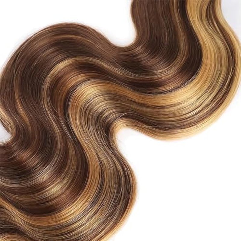 P4/27 Human Hair Bundles Ombre Blonde Bundles 8A Brazilian Virgin Brown Human Hair 3 Bundles 28 28 28 Inch Highlight Human Hair Bundles Honey Blonde Bundle Human Hair Extensions