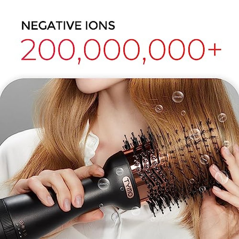 TYMO Hair Dryer Brush Blow Dryer Brush in One, 4 in 1 Ionic Hairdryer and Styler Volumizer with Oval Titanium Barrel, Hot Air Straightener for Smooth Frizz-Free Blowout, Gold