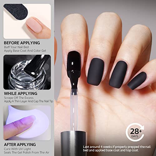 GAOY Matte Gel Top Coat for Gel Nail Polish, 16ml No Wipe Matte Finish for Long Lasting UV Light Cure Nail Art DIY
