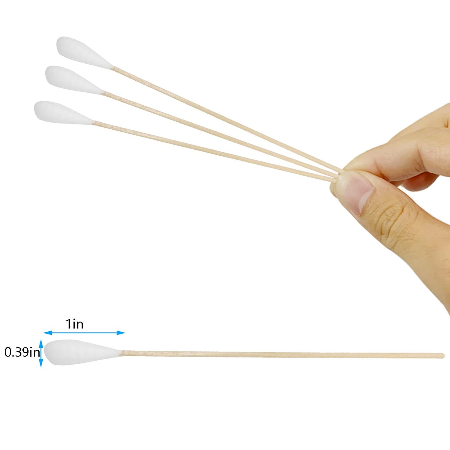 Long Cotton Swabs - 600pcs 6 Inch for Pets, Gun Cleaning & Makeup | Large Size