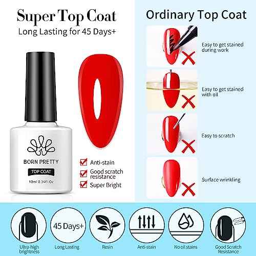 Born Pretty Nail Dehydrator and Primer, Nail Prep Dehydrator Acid Free Nail primer, Cuticle Oil for Nails, Base and Top Gel Coat Nail Supplies Functional Nail Set 5PCS