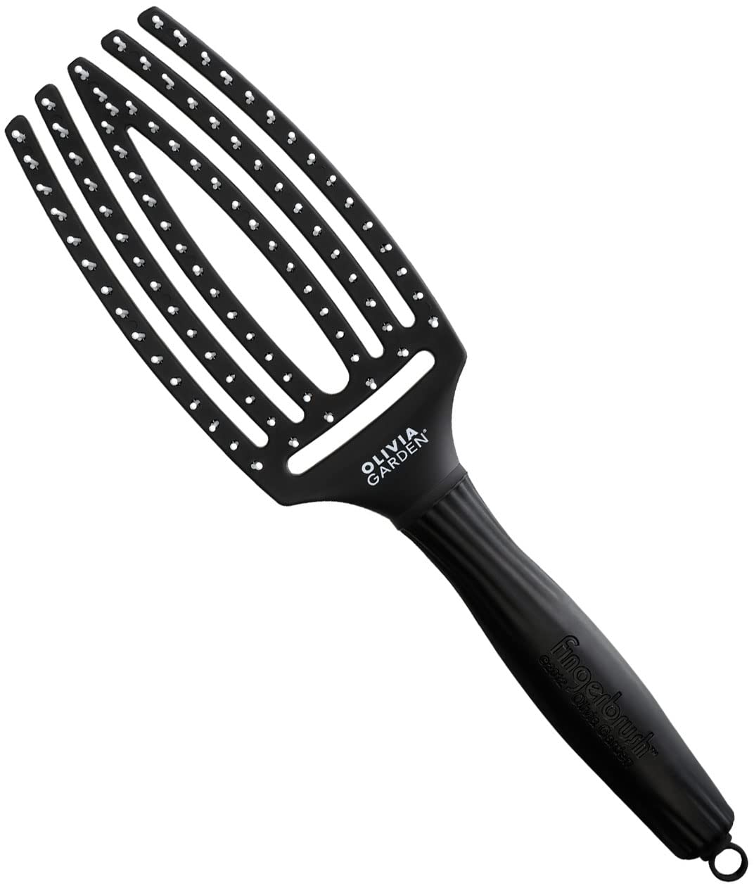 Olivia Garden Finger Brush Scalp-Hugging & Vented Paddle Hair Brush FB - Purple Silver
