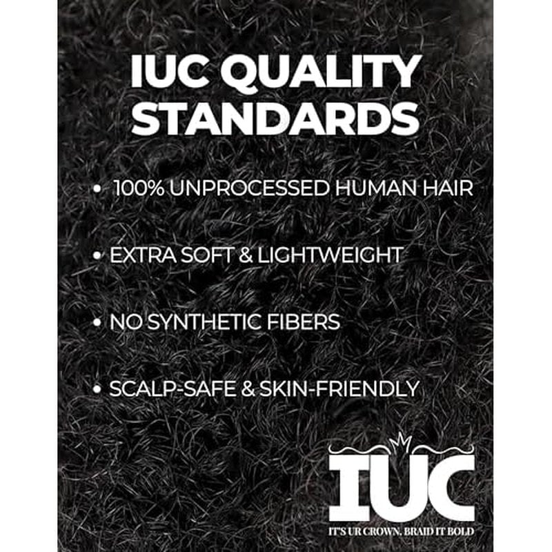 IUC Afro Kinkys Bulk Human Hair (16 Inch, 50g, Dark Brown) 4C Afro Kinky-Curly 100% Human Hair, Ideal for Braiding, Twists, Dreadlocks, Loc Repair, Kid-Friendly