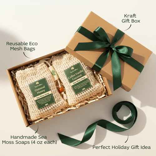 Sea Moss Soap Bar ? Detoxifying Green Tea Matcha & Aloe Bergamot ? All-Natural Handmade Soap for Sensitive Skin, Face & Body ? Holiday Gift or Christmas Stocking Stuffer for Men & Women