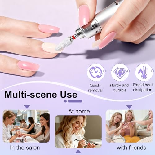 Fantexy 3/32" Ceramic Nail Drill Bit - Remove Acrylic Hard Gels Quickly and Safely,White Ceramic Cone File Bit for Nail Art,Manicure,Pedicure,Gel,Cuticle Clean(Fine - F)