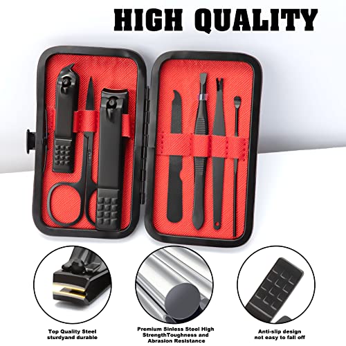 Manicure Set 7 In 1 Stainless Steel Nail Kit Manicure Kit Gifts for Dad Gifts for Christmas Nail Clippers for Men Gift Under 5 Dollars Nails Tools with Travel Case Mens Stocking Stuffers