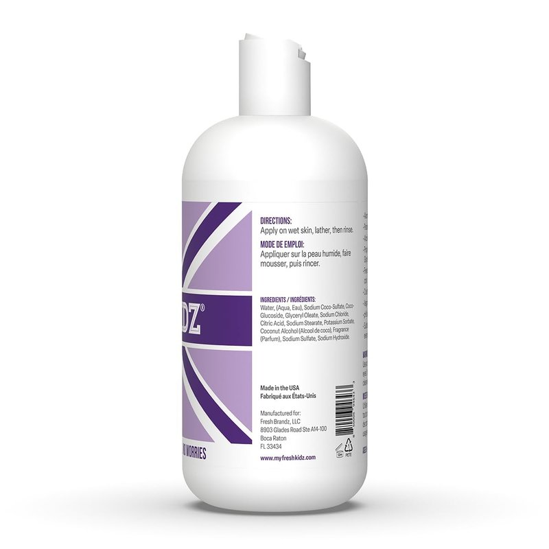 Fresh Kidz Body Wash & Deodorants Set for Kids | 16.9 fl. oz. Body Wash & 2 Roll-On Deodorants in Purple