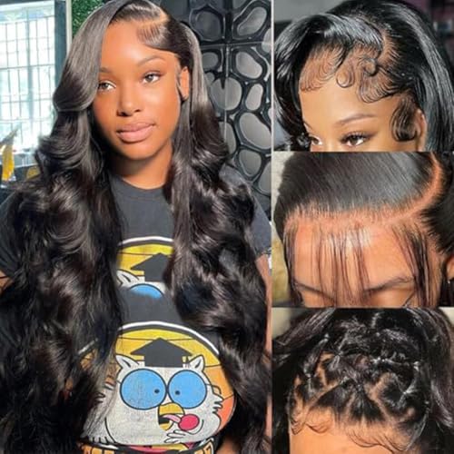 Body Wave Lace Front Wigs Human Hair 13x6 Lace Front Wigs Human Hair 200% Density 26 Inch 13x6 HD Lace Frontal HumanHair Wigs for Black Women With BabyHair