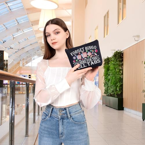 BDPWSS Bingo Makeup Bag - Themed Zipper Pouch for Pull Tabs Game, Gift for Gambling Lovers