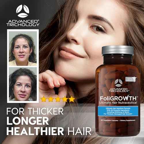 Advanced Trichology FoliGROWTH¢â Hair Growth Supplement for Thicker Fuller Hair | Approved* by the American Hair Loss Association | Revitalize Thinning Hair - 90 Count (Pack of 1)