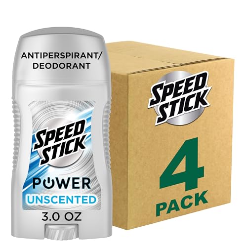 Speed Stick Men's Antiperspirant Deodorant, Unscented, 3 Ounce, 4 Pack