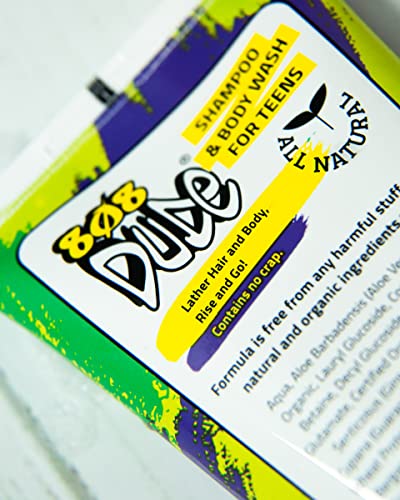 808 Dude Shampoo and Body Wash for Teens, Boys, and Men | Pure Natural & Organic Ingredients | Clear Body Odor and Skin Breakouts with Essential Oils, 8 fl oz.