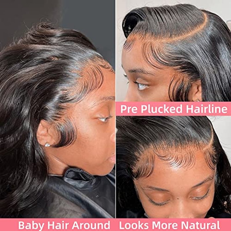 22Inch 13x6 Body Wave Lace Front Wigs Human Hair Pre Plucked With Baby Hair 200% Density Glueless Wigs for Women HD Transparent Lace Front Wigs with Natural Hairline