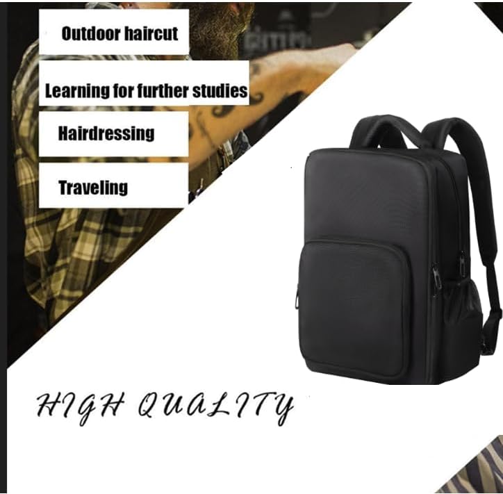 Barber Supplies Bag - Adjustable Dividers & Large Capacity | Travel Clipper Organizer with Multiple Pockets