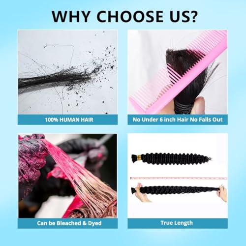 100g 3 bundles Blonde Human Braiding Hair 18 Inch Deep Water Wave Bulk Human Hair for Braiding Brazilian Virgin Curly Hair Extensions for Boho Braids Wet and Wavy Color 27 Honey Blonde