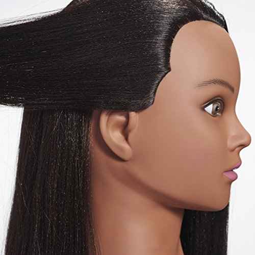 Hairginkgo Mannequin Head 26"-28" Super Long Synthetic Yaki Fiber Hair Manikin Head Styling Hairdresser Training Head Cosmetology Doll Head for Cutting Braiding Practice with Clamp (91806BY0220)
