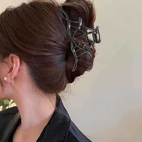 3Pca Halloween Black Hair Claw Clips For Women And Girls, Metal Spiders Web Nonslip Spooky Barrette Headband Hair,Large Spider Clips For Styling Accessories Halloween Christmas Gifts