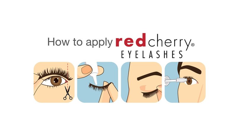 Red Cherry False Eyelashes 100% Human Hair Pack of 10 Pairs WSP