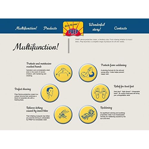 PREP: Derma Protective Cream, Paraben Free 2.53 Fluid Ounce (75ml) Jar (Pack of 5) [ Italian Import ]