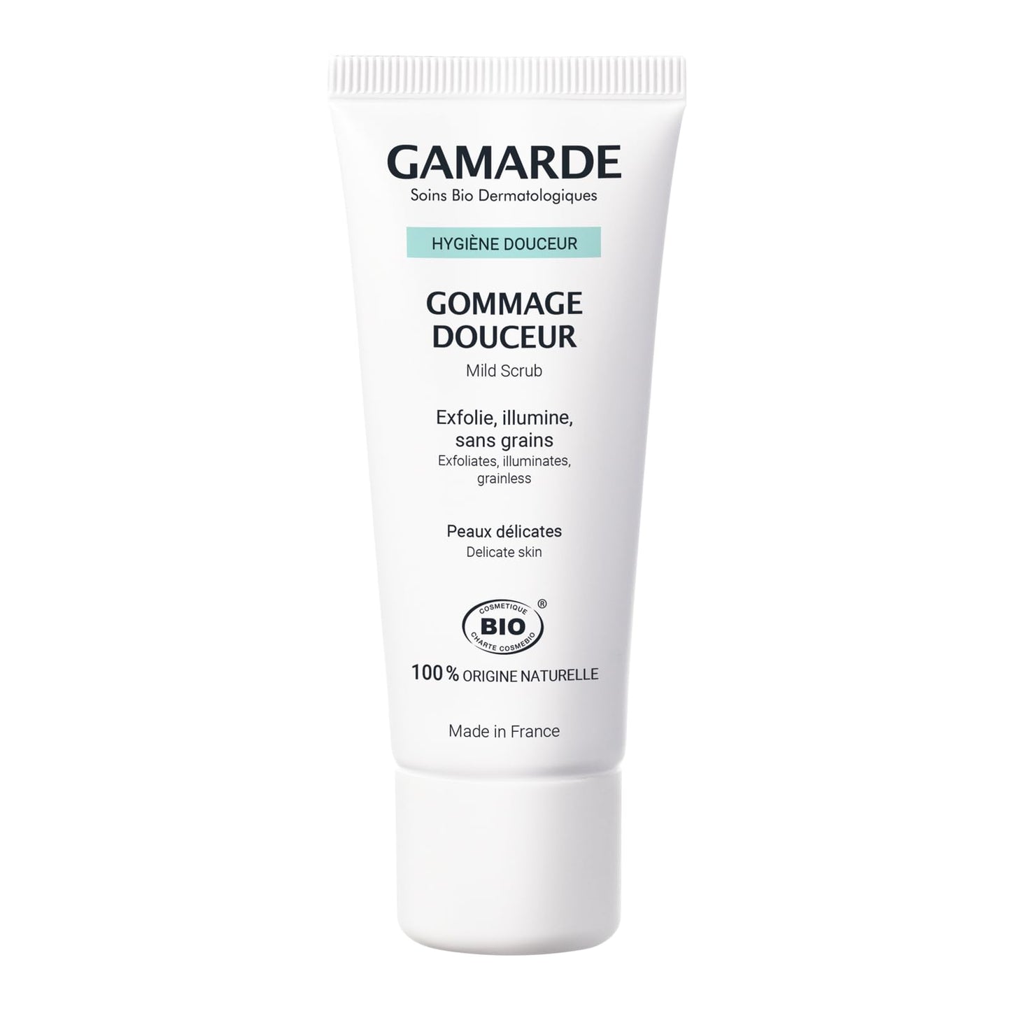 Gamarde Gentle Scrub - Exfoliating Face Wash for Women - Grain-Free Formula Face Scrub with Lemon, Clove, and Lavandin Essential Oils - 1.41 oz