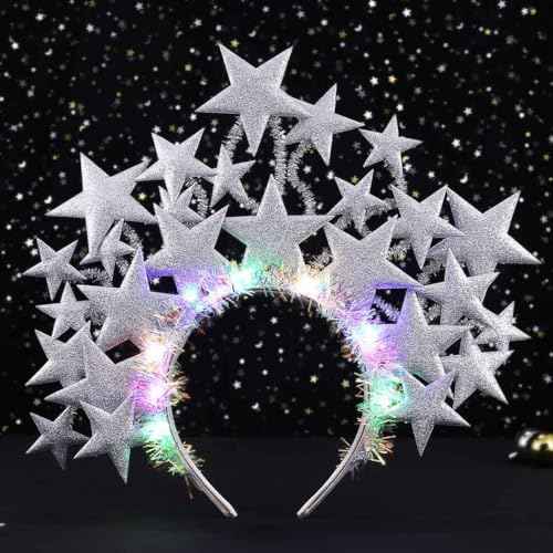 Light Up Stars Headbands Sparkly Led Nightclub Hair Band Rave Party Costume Hair Accessories for Women
