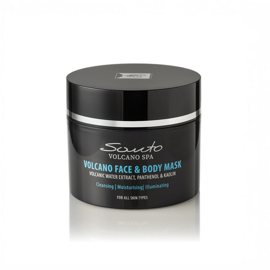 Volcano Face & Body Mask 200ml – Detoxifying & Pore-Unclogging Clay Mask with Volcanic Water, Olive & Almond Oil – Body Masks for Treatments, Hydrating, Toning & Skin Tightening