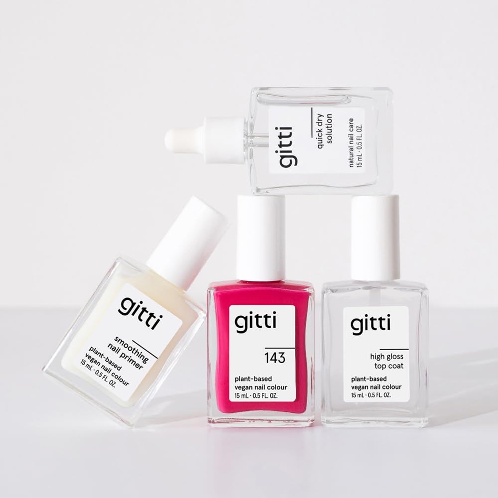gitti High Gloss Top Coat I Plant-based, Non-Toxic, 30-Free, Based On Natural Origin Ingredients, Cruelty-Free, Vegan, Extra Long-Lasting, Prevents Chipping I Maximum Shine, Clear (0.5 fl oz)