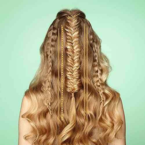 PAGOW 9Pcs Hair Clips Set - Multi-Strand Gold Head Chain, Tassel Ponytail Holders for Women and Girls, Nightclub Christmas Thanksgiving Party Accessory