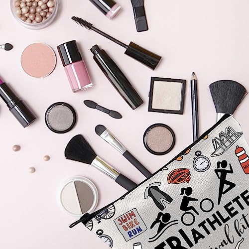 Triathlon Gift Triathlete Survival Kit Gift For Female Male Triathlete Themed Zipper Bag Gift (TRIATHLETE)