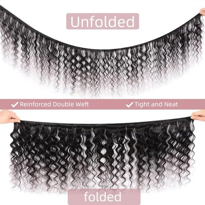 20 22 24 Inch Human Hair Bundles Loose Deep Wave 3 Bundles/Lot 12A Grade 100% Unprocessed Brazilian Virgin Hair Weave Bundles Double Weft For Black Women
