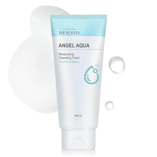 BEYOND Angel Aqua (Cleansing Foam, 10.1fl oz) - Vegan Formula Korean Skin Care. Gentle Hydrating Face Wash, Coconut, Hyaluronic Acid