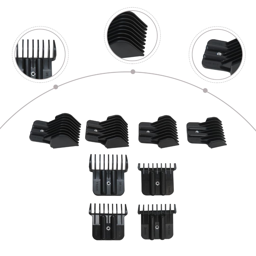 2024 Upgraded 8 Pack Trimmer Guards Set for BaBy-liss-PRO Barber-ology FX787 & FX726 Trimmer, Replacement Guards with Metal Spring Clip