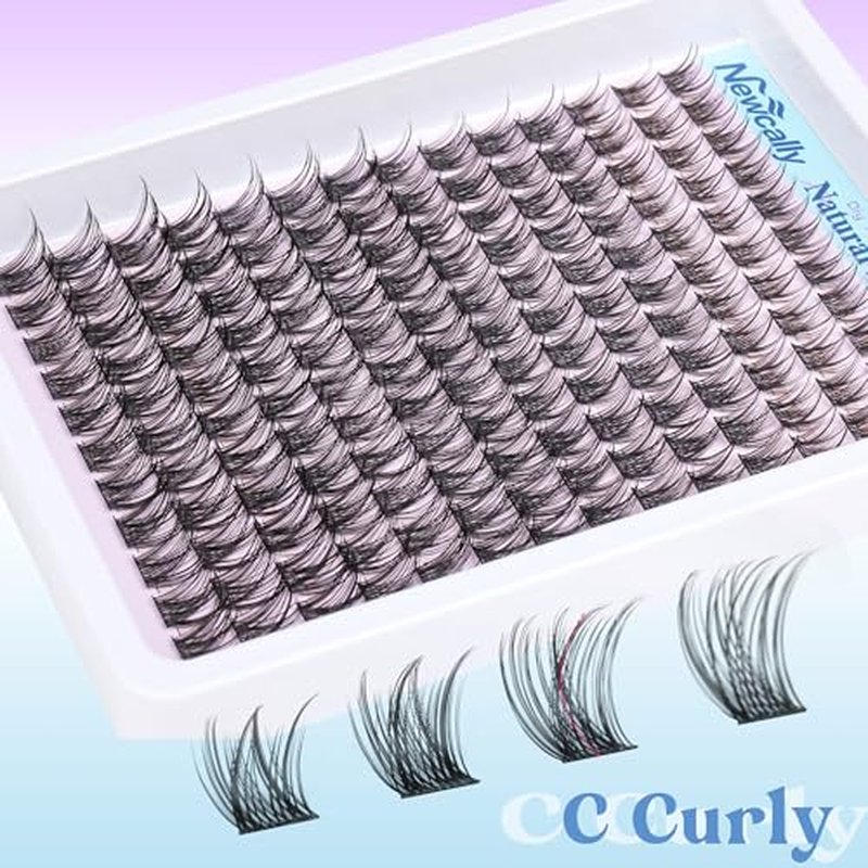 Cluster Lashes Wispy Natural Eyelash Clusters DIY Lash Extension C-curly Cluster Eyelash Extension 10-16MM Individual Lashes Thin Lash Band by Newcally