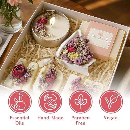 Gift Basket for Mom ? Birthday & Christmas Small Spa Box ? Relaxing Mom Gift Set with Candle, Soap & Wax Melts ? Perfect Xmas, Holiday or Birthday Present