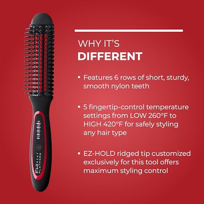 FHI Heat Stylus Thermal Styling Brush ? Multi-Functional Thermal Brush for Smoothing, Volumizing, Curling, Flipping ? Thermal Round Brush w/Tourmaline Ceramic for Frizz-Free, Smooth Hair