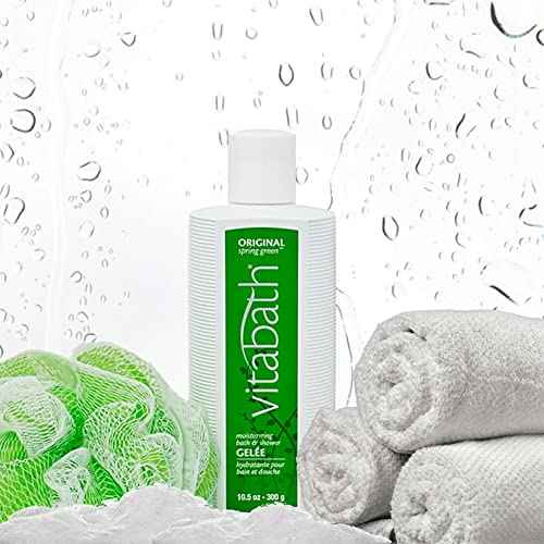 Vitabath Original Spring Green Moisturizing Bath & Shower Gel Wash Intoxicating Botanical Skin Rejuvenation, Hydrating Dry Skincare, Body Cleanser & Foaming Gelee - 10.5 oz
