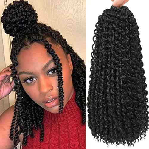 RIHANNAHAIR 7 Packs Passion Twist Hair 12 Inch Pre Looped Water Wave Crochet Hair Spring Twist Bohemian Braids for Black Women