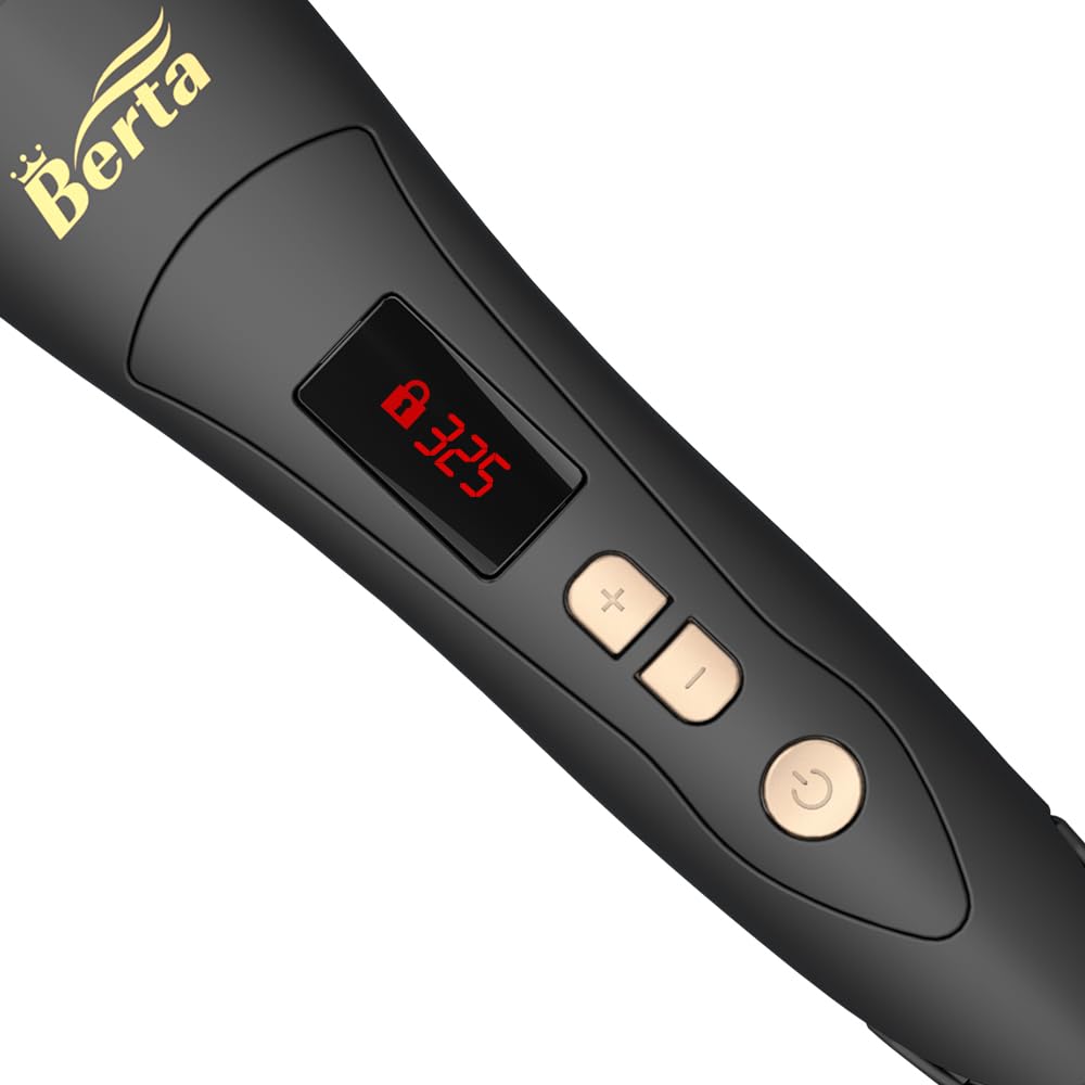 Berta 2 in 1 Hair Iron Professional Hair Straightener& Curler Iron, Ceramic 1.25 Inch Curling Iron, 275-425℉ Adjustable Temperature, Dual Voltage
