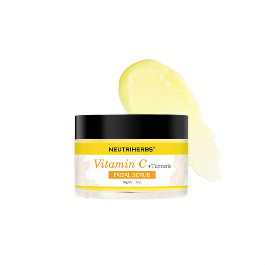 NEUTRIHERBS Turmeric Face Scrub, Exfoliating Scrub Cream with Vitamin C, Smooth, Brighten Skin - 1.76oz