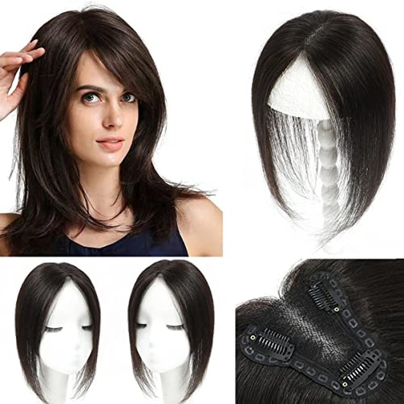 Hair Toppers for Women Real Human Hair,12inch Hairs Topper for Women No Bangs Top Hairs Extensions/Pieces Upgrade Lace Base