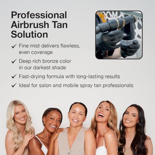 Fake Bake Darker Spray Tan Solution Sunless Self Tanner for Professional Airbrush Machine Long-Lasting Face & Body Glow Bronzing Self Tanning for Women & Men - 32 fl Oz