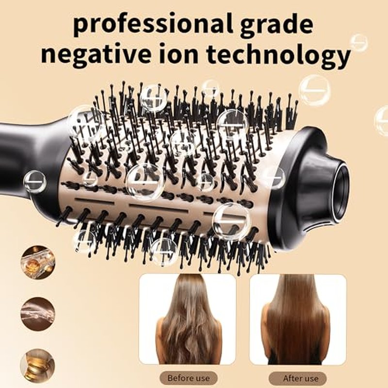 NOOR 4-in-1 Hot Hair Dryer Brush Frizz Control Blowout Hair Dryer Brush Blow Dryer Brush for Drying and Straightening Volumizing Hot Air Styler for All Hairstyles - Frizz-Free Hair in One Easy Step