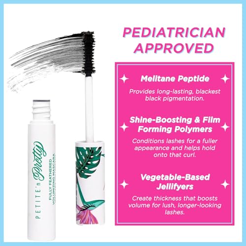 Petite 'n Pretty Fully Feathered Volumizing Mascara Duo- Non-Toxic Makeup for Kids, Tweens and Teens - Adds Instant Thickness and Definition