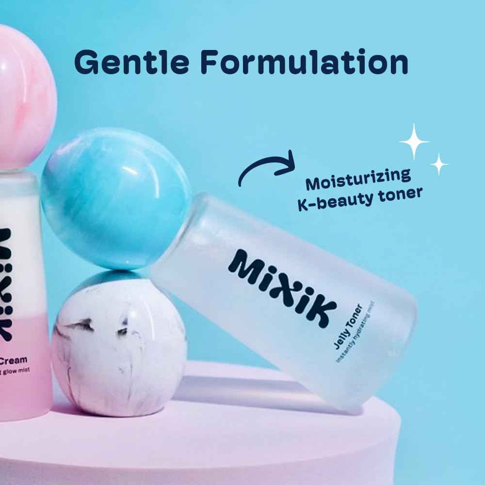 MIXIK Jelly Toner Spray for Face - Skincare Mist, Alcohol-Free Facial Toner for Hydrating, Made of Rose Water, Avocado Oil, Blue Agave Extract (80 ml (2.7 fl oz) Full Size)