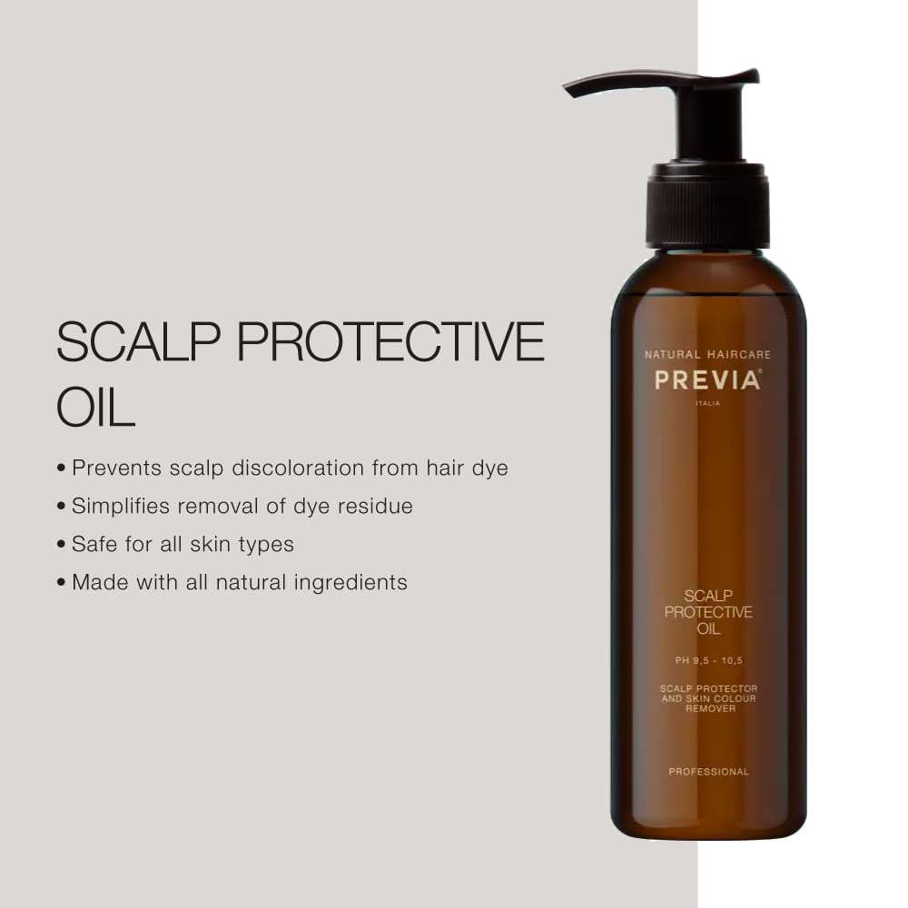 PREVIA Scalp Protective Oil Professional Scalp Protector & Hair Color Remover for Dyed Hair Prevents Scalp Discoloration Vegan Natural Ingredients 6.7 oz