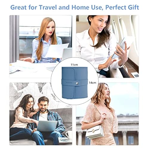 Manicure Set Professional Nail Clippers Pedicure Kit, 16 pcs Stainless Steel Nail Care Tools Grooming Kit with Luxurious Travel Leather Case for Thick Nails Men Women Gift (Blue)